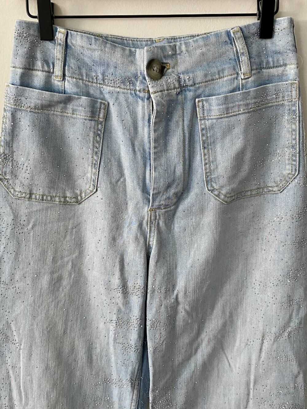 Maeve Colette Rhinestone High-Rise Wide-Leg Jeans NWOT - Picture 7 of 10